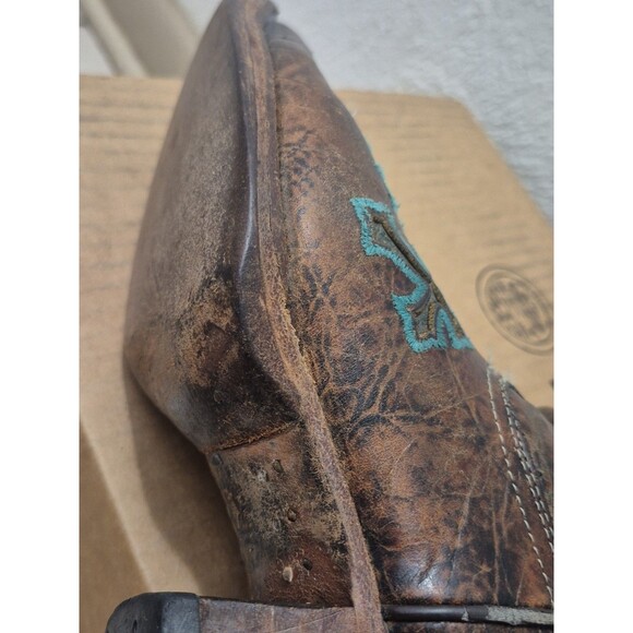 Z5345 - WOMEN CORRAL Women\'s Turquoise Cross Whiskey Boots Cowgirl Size 10M Snip Toe  R1019